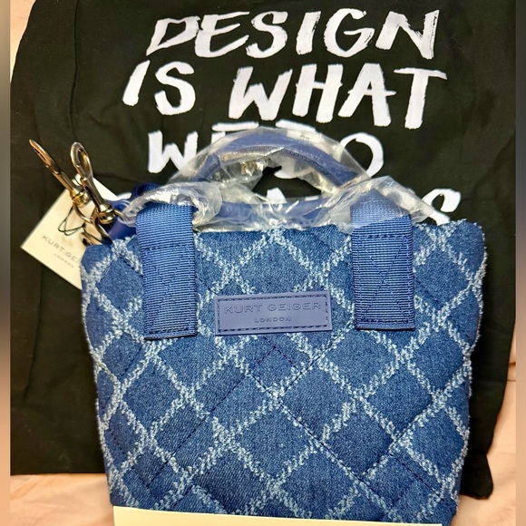 NWT Kurt Geiger Small Denim Shopper - Picture 2 of 9